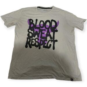 Under Armour White Tee with Purple and Black Graphic